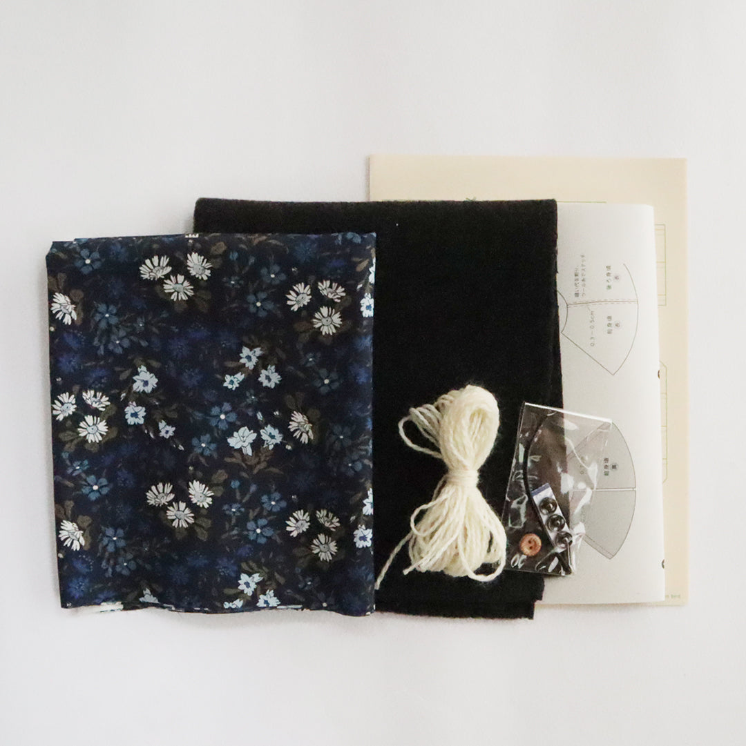 新作【キット】クゥクゥの着せ替え材料セット ケープとギャザーワンピース（説明書付き）