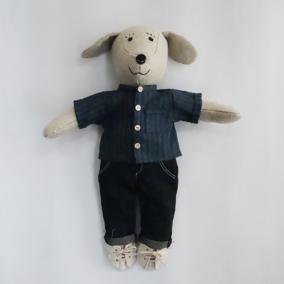 新作【材料セット】 お店コーディネート ブルーストライプ×ブラックデニム