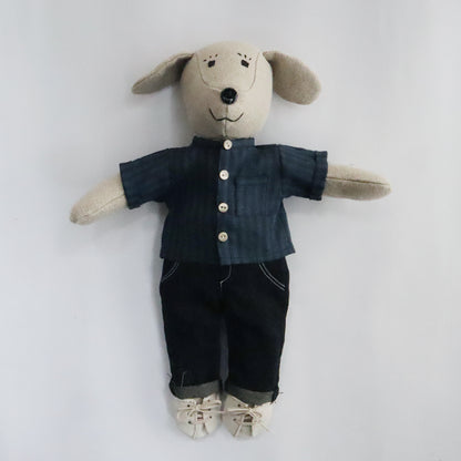 新作【材料セット】 お店コーディネート ブルーストライプ×ブラックデニム