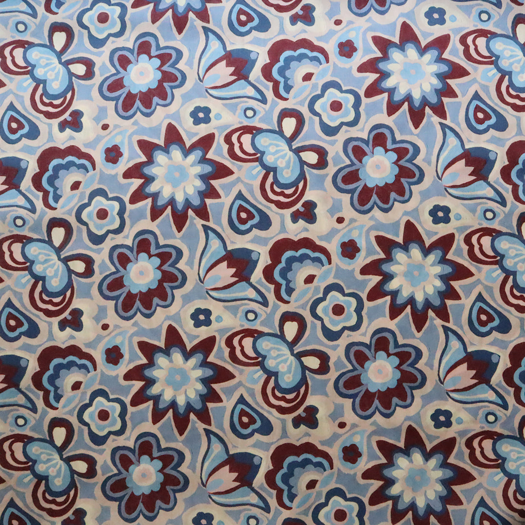 LIBERTY FABRICS　「ピース・アンド・ラブ」ボルドーブルー