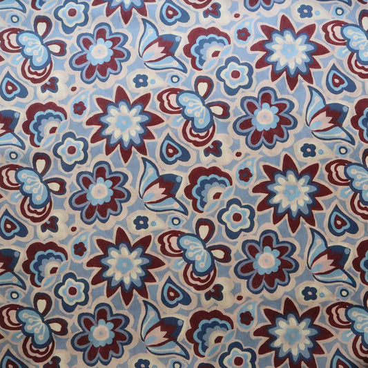 LIBERTY FABRICS　「ピース・アンド・ラブ」ボルドーブルー