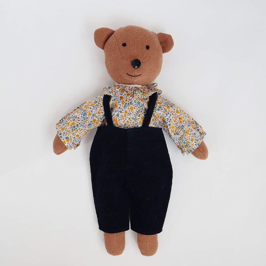 【材料セット】クゥクゥの着せ替え　つけ襟のブラウスとサロペット