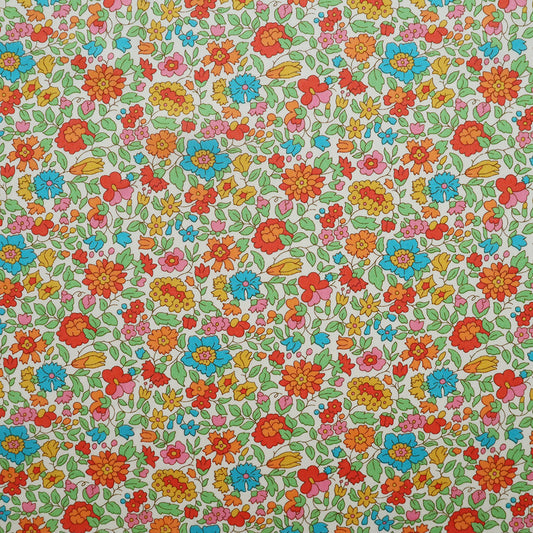 LIBERTY FABRICS「テリーサ」ブルー×オレンジ