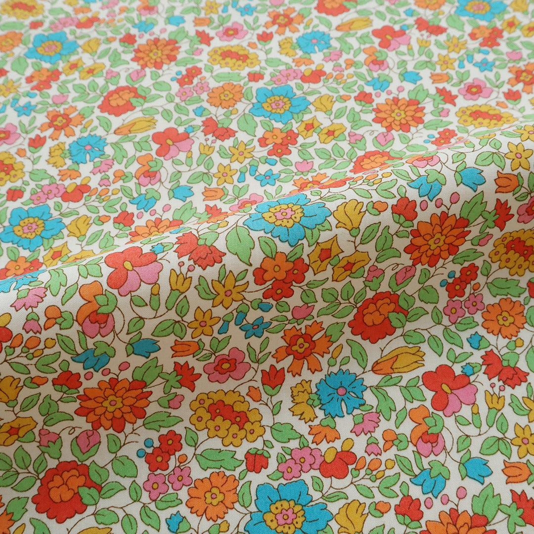 LIBERTY FABRICS「テリーサ」ブルー×オレンジ