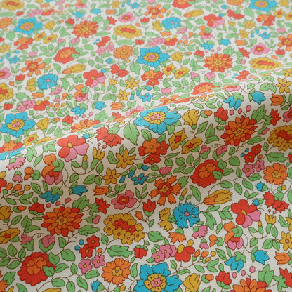 LIBERTY FABRICS「テリーサ」ブルー×オレンジ