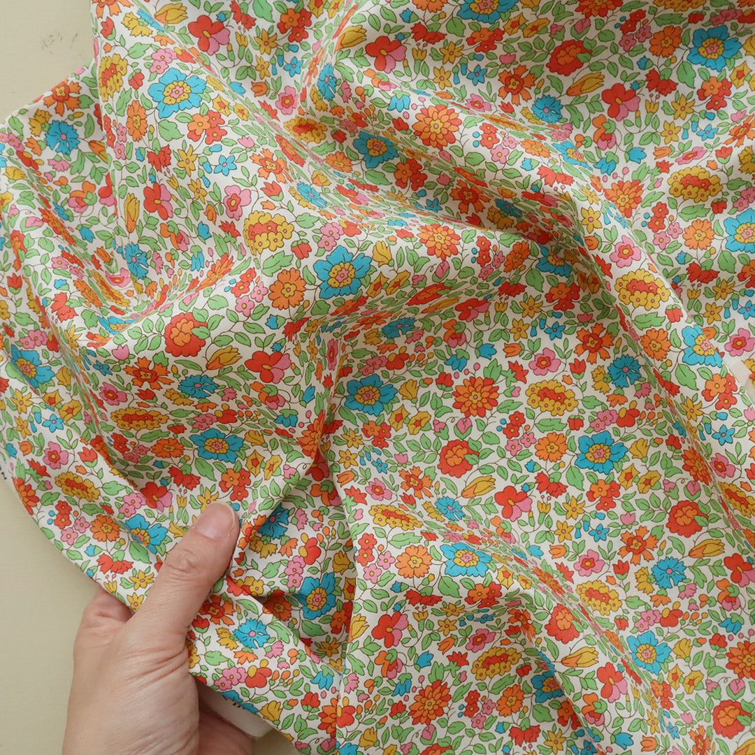 LIBERTY FABRICS「テリーサ」ブルー×オレンジ