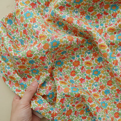 LIBERTY FABRICS「テリーサ」ブルー×オレンジ
