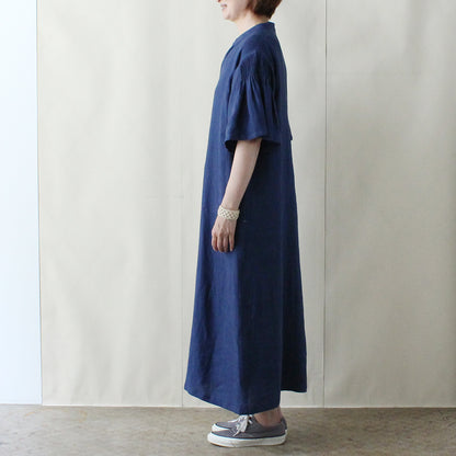 【2025 ENYO】フィッシュスリーブのシフトドレス　ブルー ニュイ