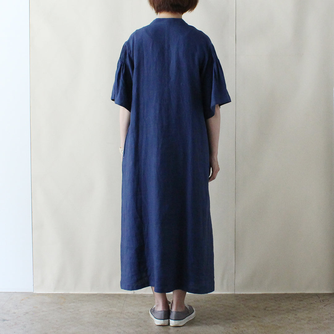 【2025 ENYO】フィッシュスリーブのシフトドレス　ブルー ニュイ