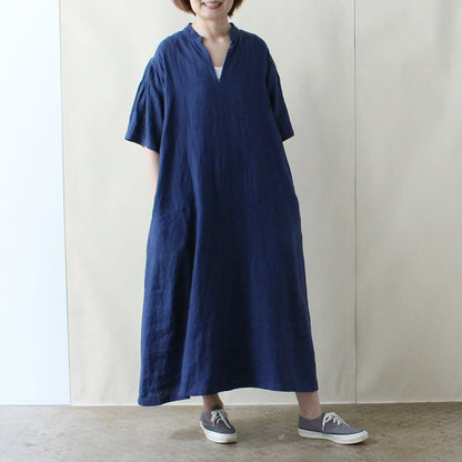 【2025 ENYO】フィッシュスリーブのシフトドレス　ブルー ニュイ