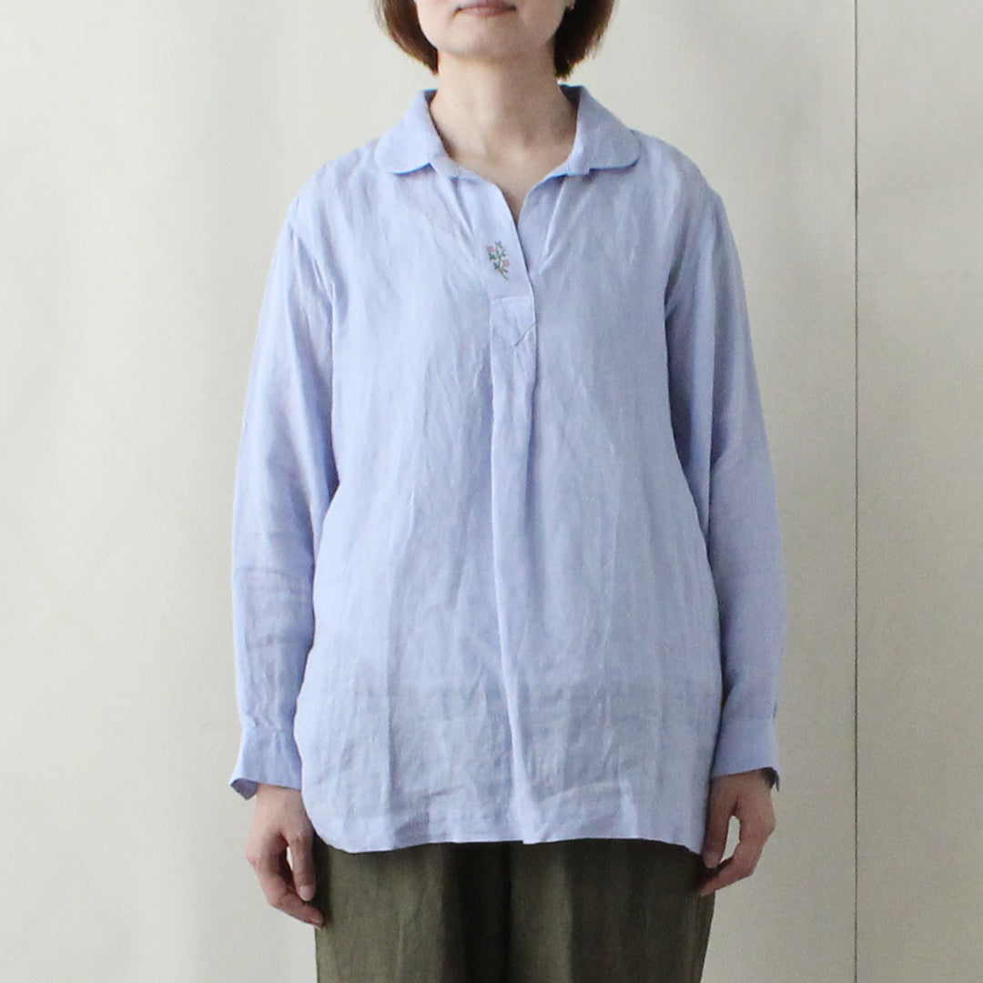 【2025 ENYO】ラウンドターンダウンカラーのプルオーバー　ブルー べべ