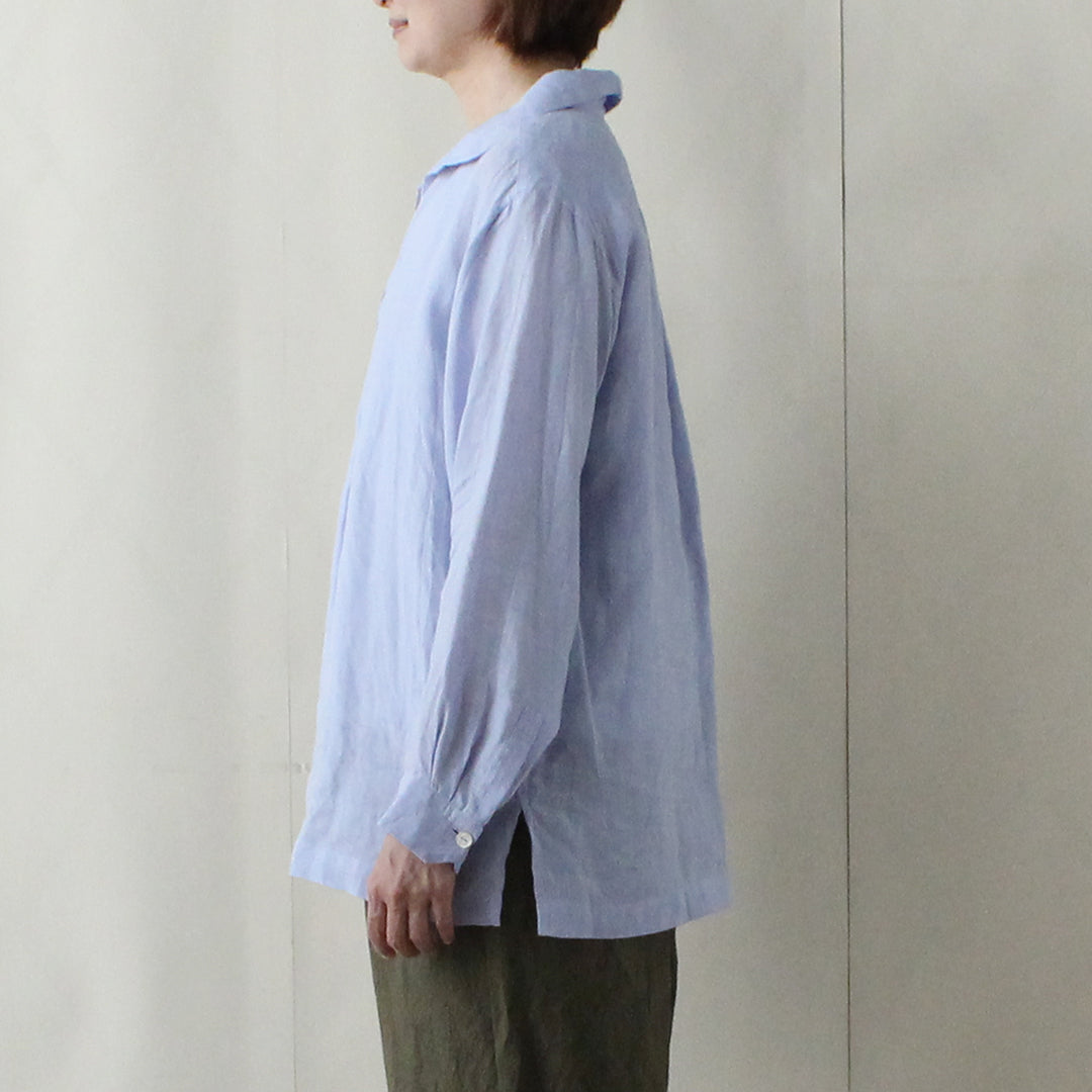 【2025 ENYO】ラウンドターンダウンカラーのプルオーバー　ブルー べべ