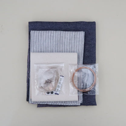 グレー×リネンデニム