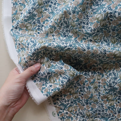 LIBERTY FABRICS「フランチェスカ・チューリップ」ブルーグリーン