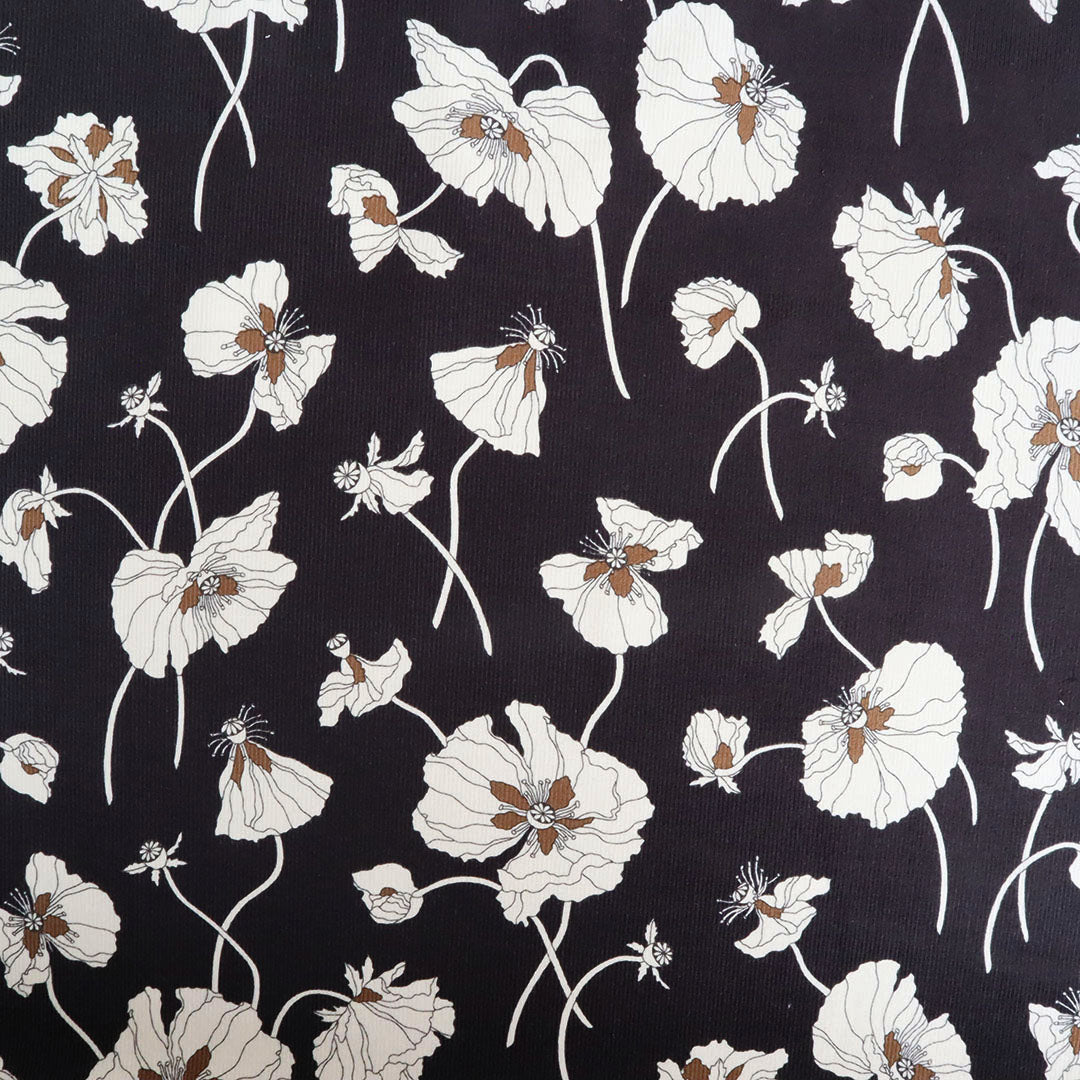 LIBERTY FABRICS コーデュロイ「フラジャイル・ブルームス」ブラック