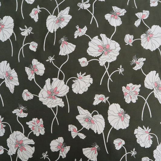 LIBERTY FABRICS　コーデュロイ「フラジャイル・ブルームス」カーキ