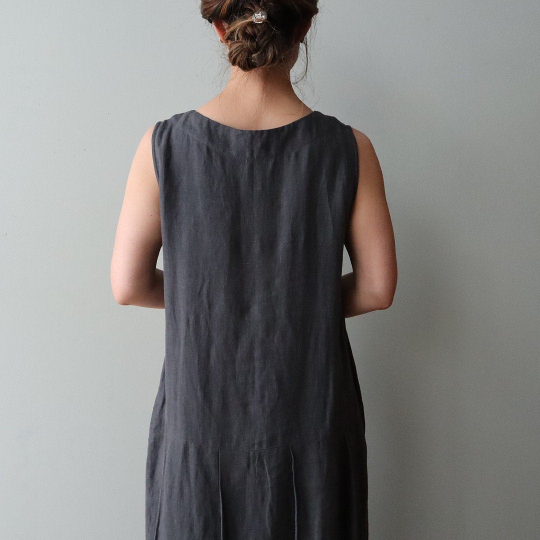 【パターン】ローウエスト切替えのタックワンピース