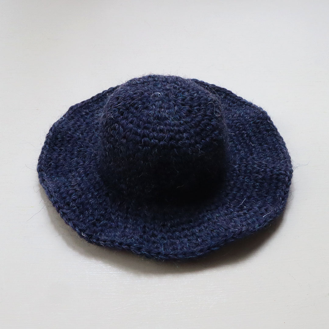 【完成品】クゥクゥの着せ替えコーディネート　ウールのつば広帽子