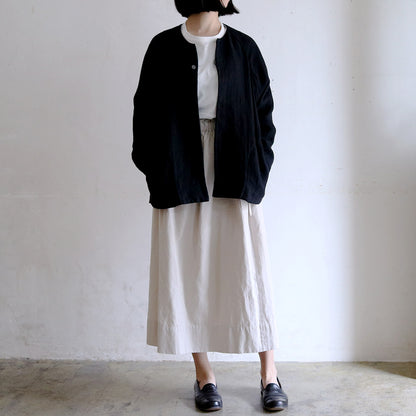 SALUÉ／ワンサイドスリットロングスカート／コットンリネン