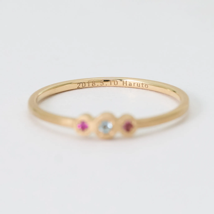 【受注商品】［cobaco］Birthstone Ring_milgrain