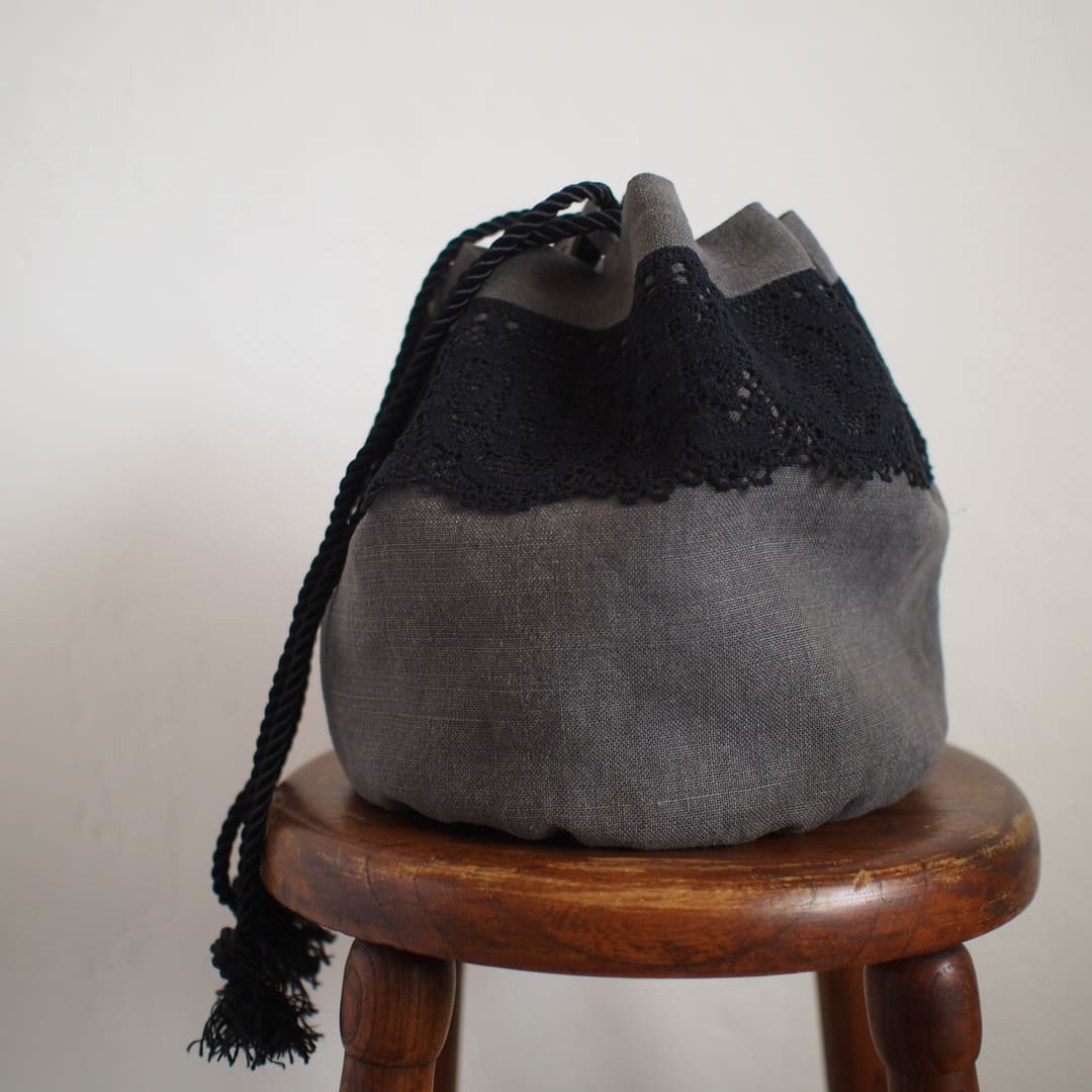 リネンバード 透けるリネンのパッチワーククロス キット アイスグレー