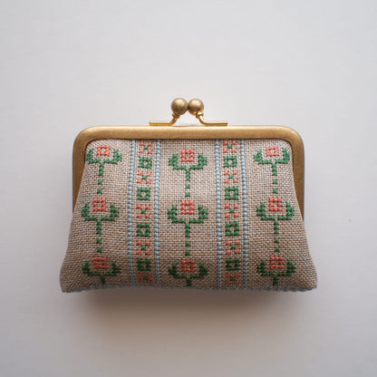 フラワーパターンのがま口キット