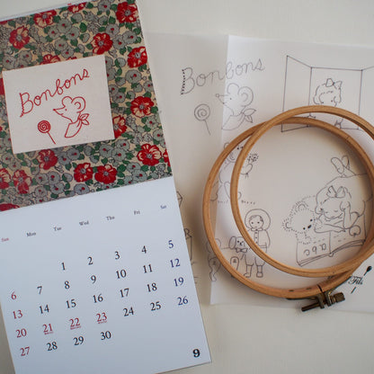 the linen bird haberdashery／【Jeu de Fils】2026年刺しゅう図案付きカレンダー