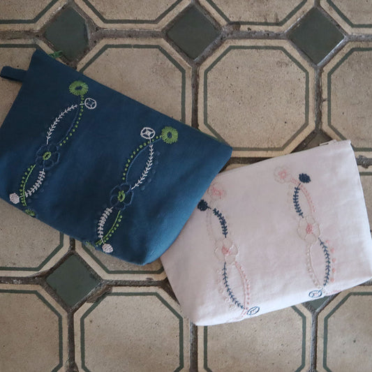 フラワーガーランド模様のポーチ　キット