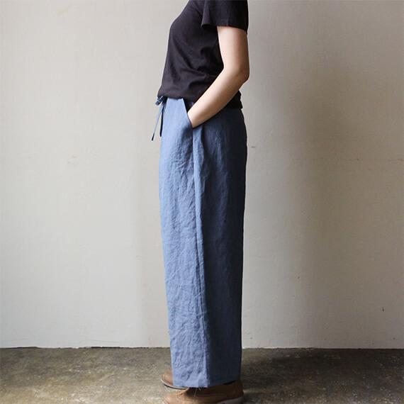 【パターン】スタンドカラーのギャザーブラウス