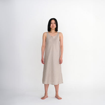 HÉRNI No.36 バイアススリップドレス【ベルギーリネン】
