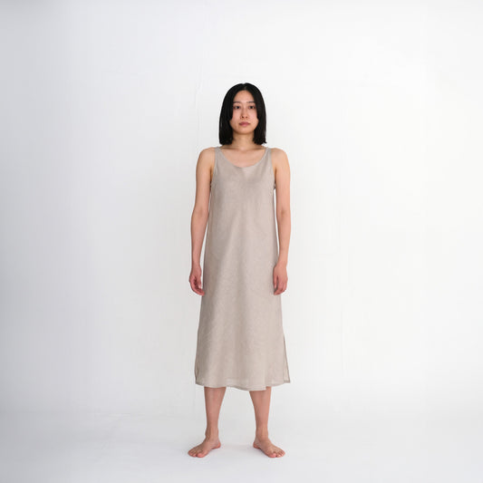 HÉRNI No.36 バイアススリップドレス【ベルギーリネン】