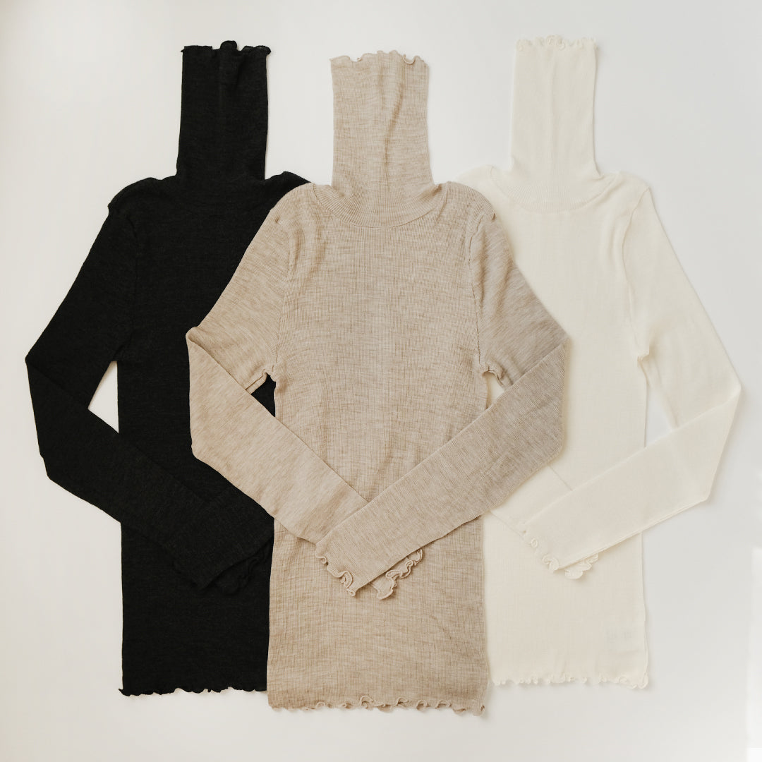 [me.wear]merino washable wool タートルネック