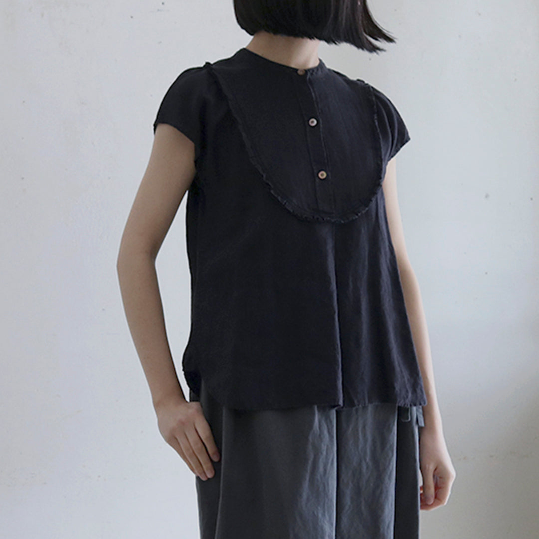 ［SALUÉ］フレンチスリーブブラウス／ライトウェイトリネン