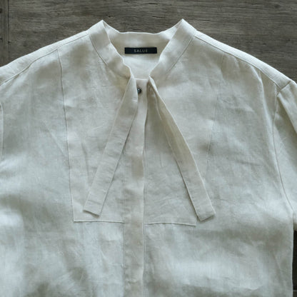 SALUÉ／ボウカラーシャツ／ライトウェイトリネン
