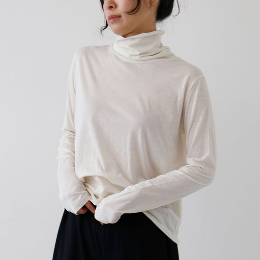 HÉRNI No.31 タートルネックロングスリーブ【コットンカシミヤ】