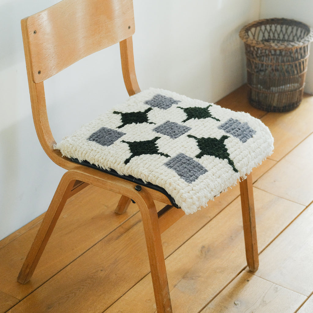 日本製 手織りの椅子敷き ノッティング織 No.021 インテリア・生活道具