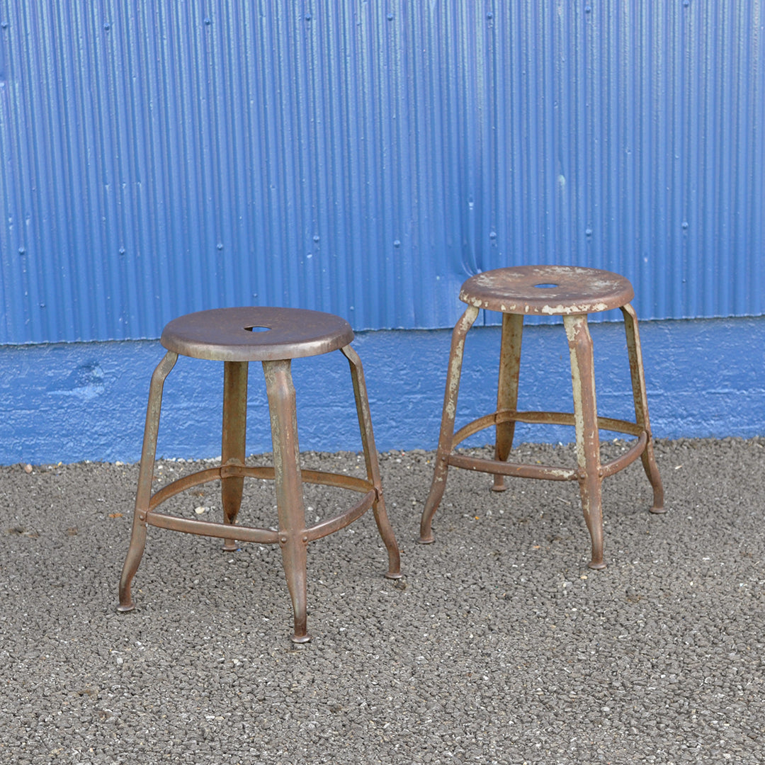 青い猫脚スツール レトロ風 ヴィンテージ風 かわいい 222-1235-002