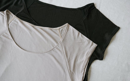 ［COCOONA SKINWEAR］フレンチスリーブトップ（スムース）