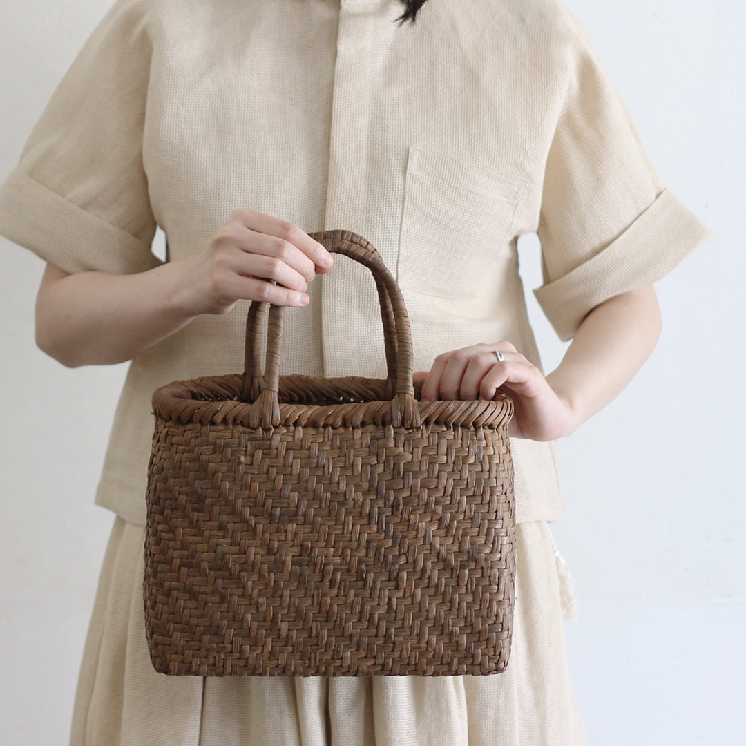 ［宮本工芸］山ぶどうかご　あじろ編みからみ手　小