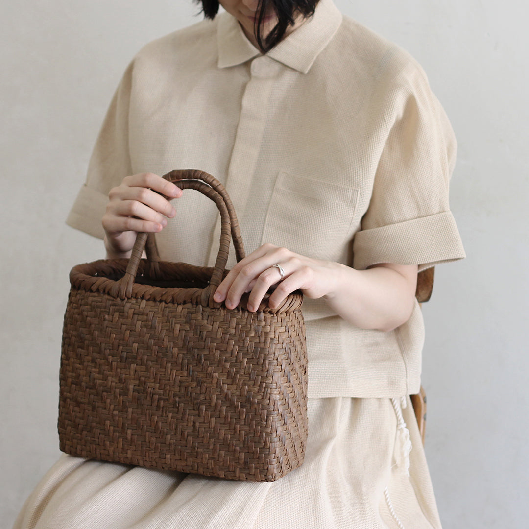 ［宮本工芸］山ぶどうかご　あじろ編みからみ手　小