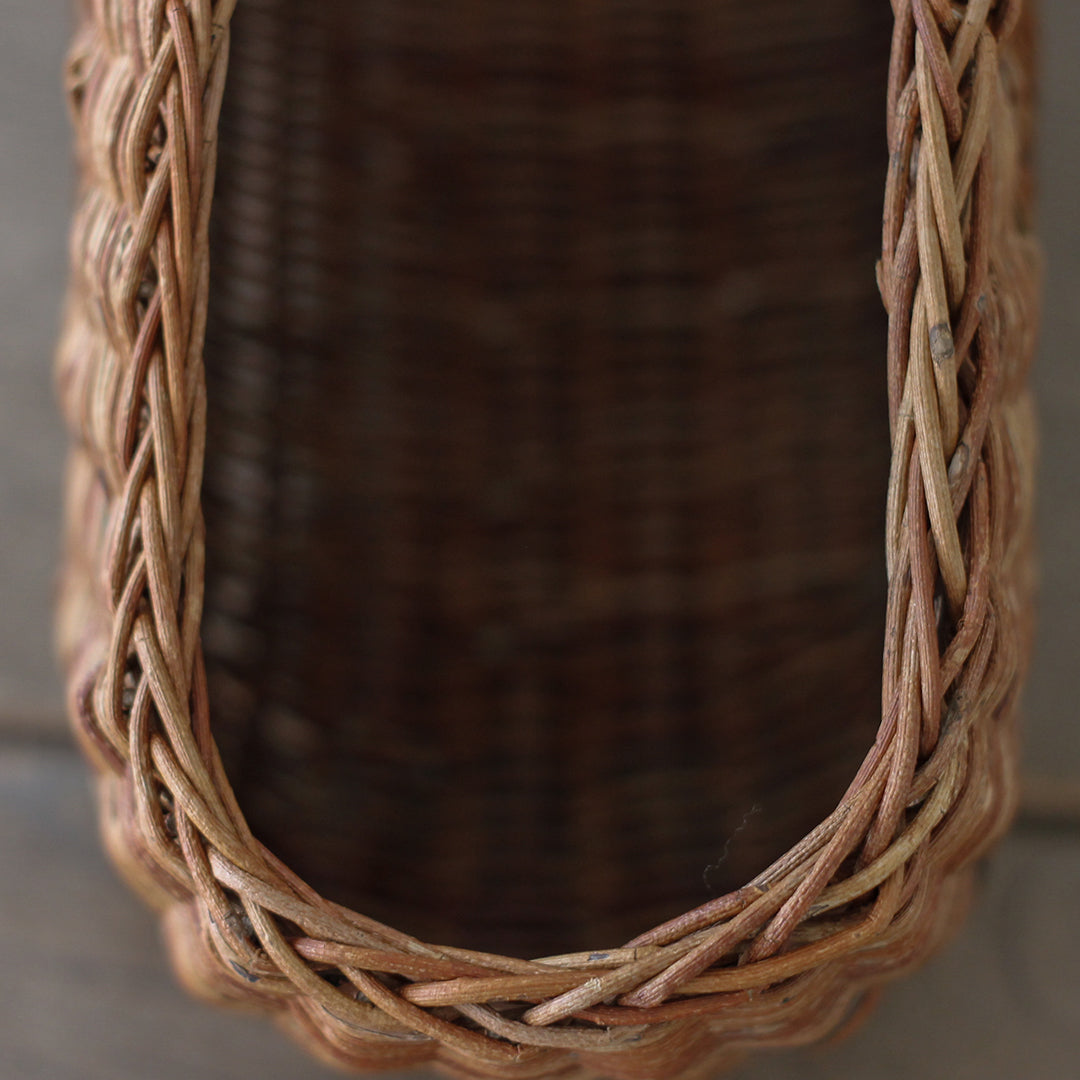 扇形あけびカゴバッグ あけび かごバッグ 14 赤棒 丸一本手｜国産 ピクニックにも