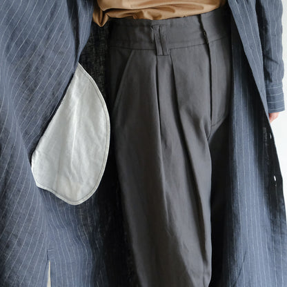 SALUÉ／バックピンタックドレス／ミッドウェイトリネン