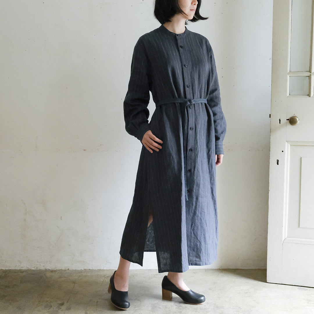 SALUÉ／バックピンタックドレス／ミッドウェイトリネン