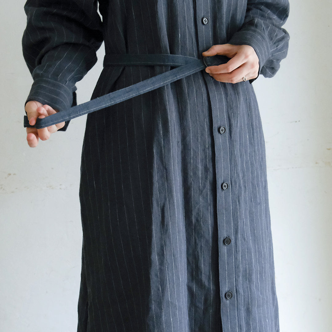 SALUÉ／バックピンタックドレス／ミッドウェイトリネン