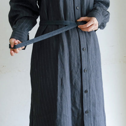 SALUÉ／バックピンタックドレス／ミッドウェイトリネン