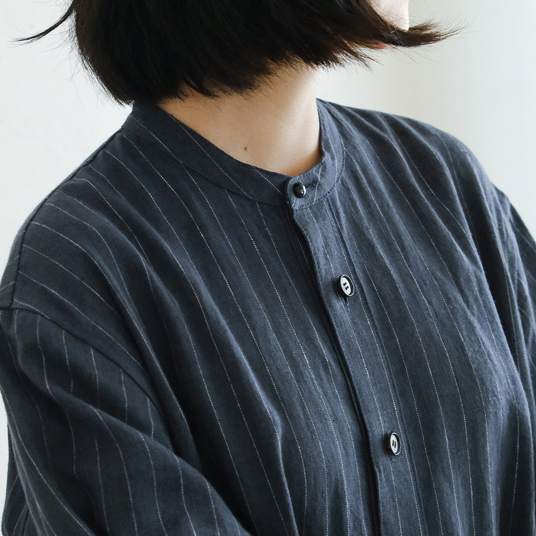 SALUÉ／バックピンタックドレス／ミッドウェイトリネン