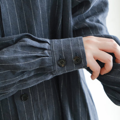 SALUÉ／バックピンタックドレス／ミッドウェイトリネン