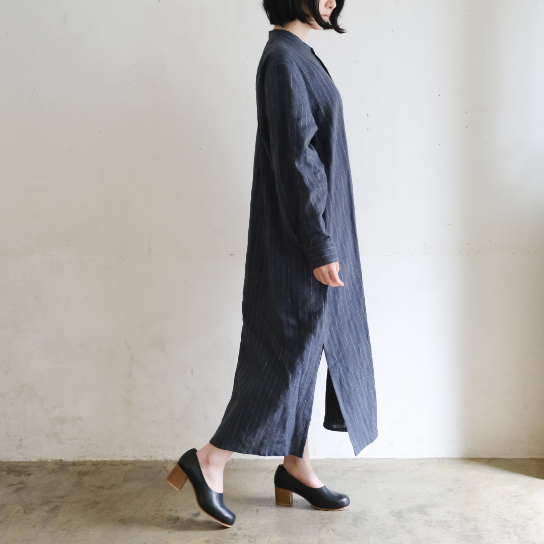 SALUÉ／バックピンタックドレス／ミッドウェイトリネン