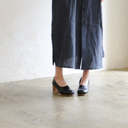 SALUÉ／バックピンタックドレス／ミッドウェイトリネン