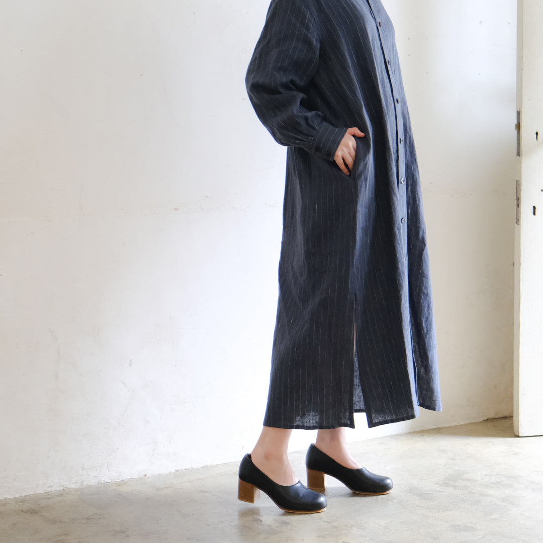 SALUÉ／バックピンタックドレス／ミッドウェイトリネン